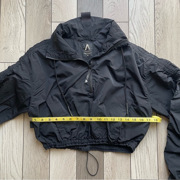 Athleta Black Bomber Jacket Cropped Elastic Waist - Picture 5 of 6